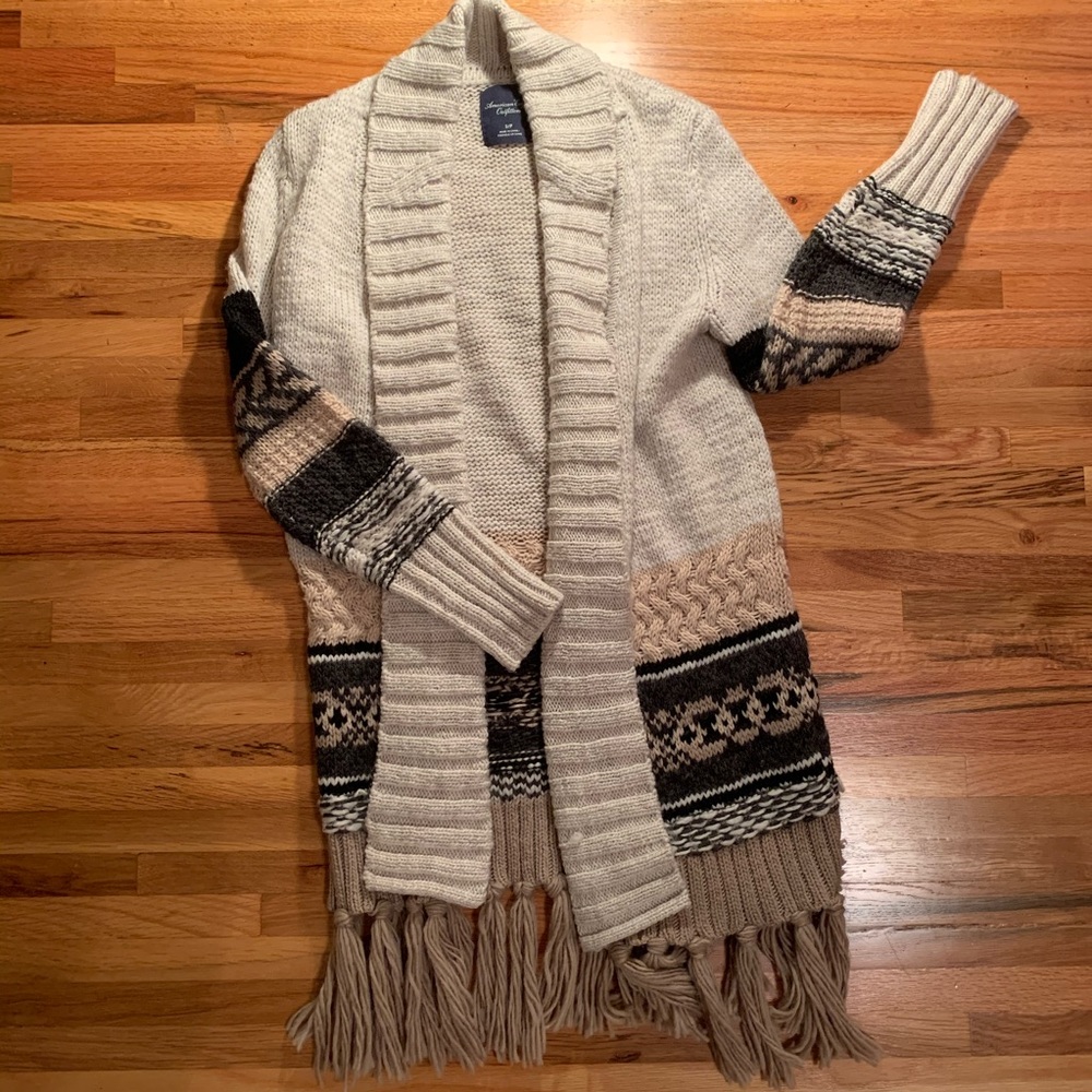 American eagle fringe cardigan